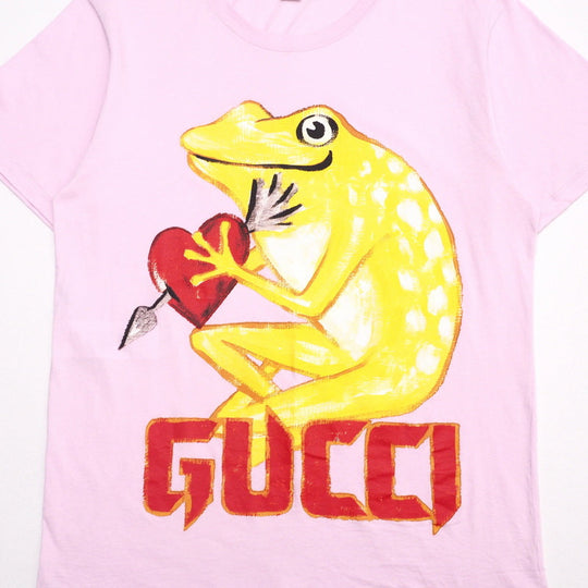 GUCCI Short sleeve T-shirt cotton pink mens M Used Authentic