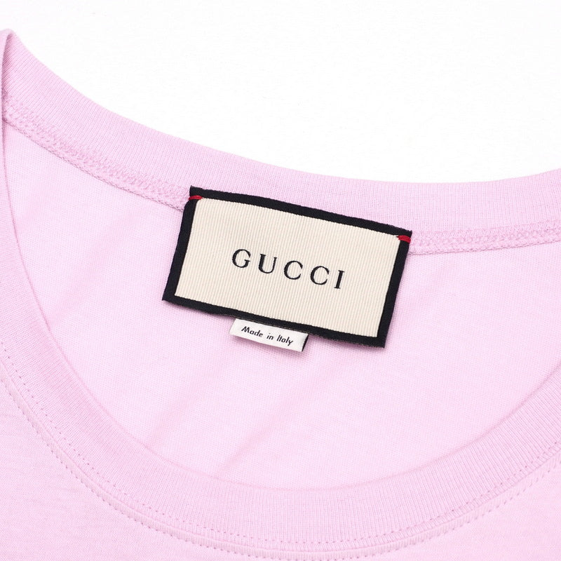 GUCCI Short sleeve T-shirt cotton pink mens M Used Authentic