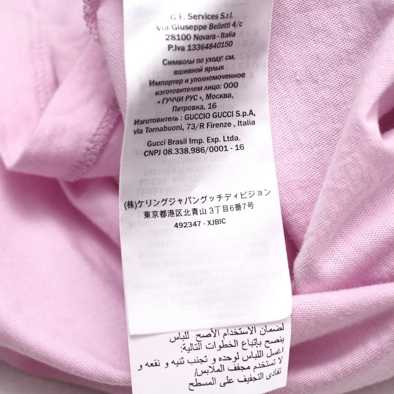 GUCCI Short sleeve T-shirt cotton pink mens M Used Authentic