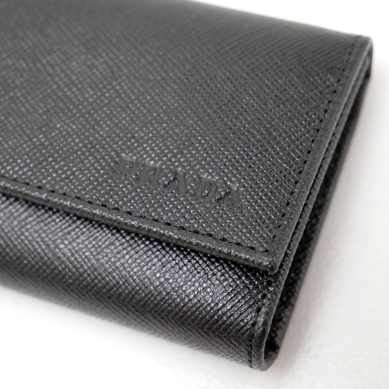 PRADA Key case Key holder  M25U leather black DEPOS unisex(Unisex) Used Authentic