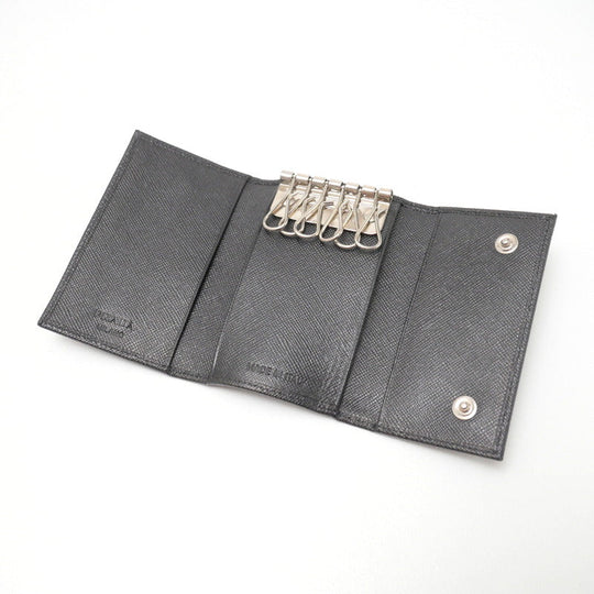 PRADA Key case Key holder  M25U leather black DEPOS unisex(Unisex) Used Authentic