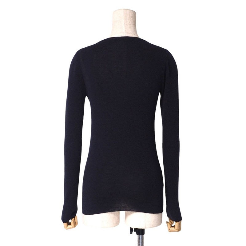 PRADA sweater P24621 1AGE knit Navy Women 40 Used Authentic