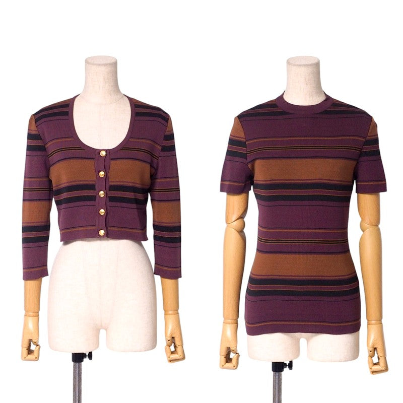 GUCCI ensemble 257-5012-6167/256-5010-6167 cotton purple Women M Used Authentic