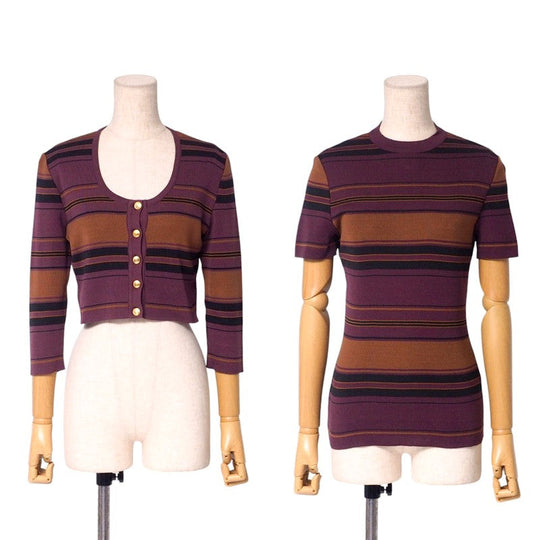 GUCCI ensemble 257-5012-6167/256-5010-6167 cotton purple Women M Used Authentic