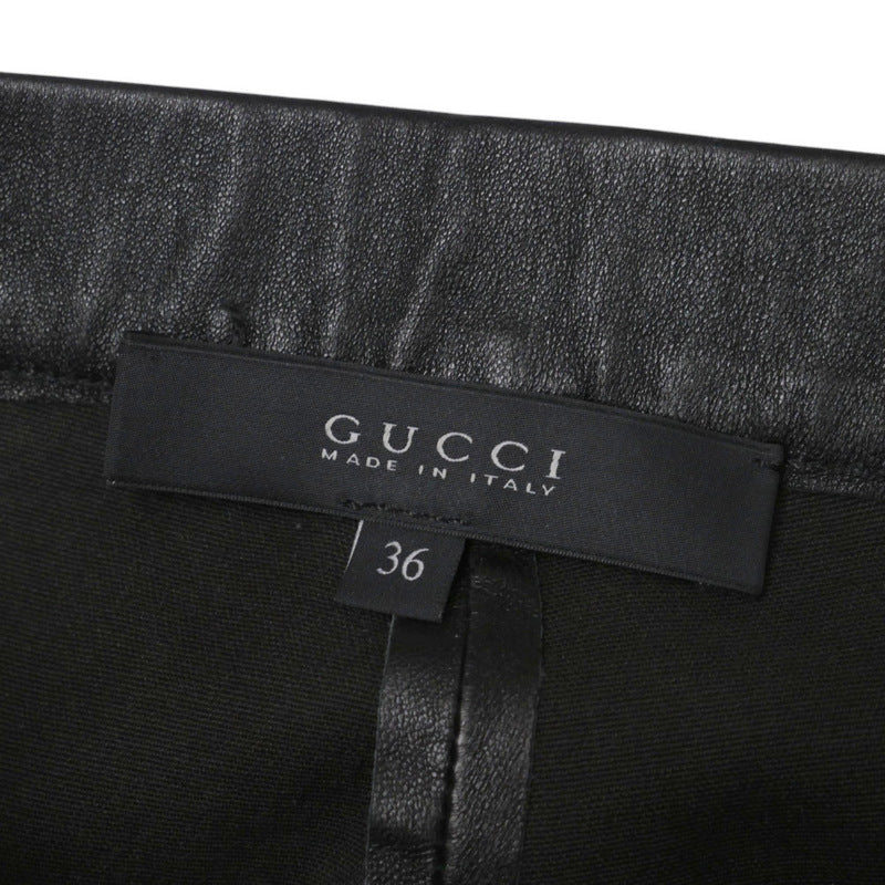 GUCCI skinny pants 360417 lambskin black Women 36 Used Authentic