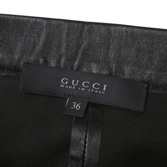 GUCCI skinny pants 360417 lambskin black Women 36 Used Authentic