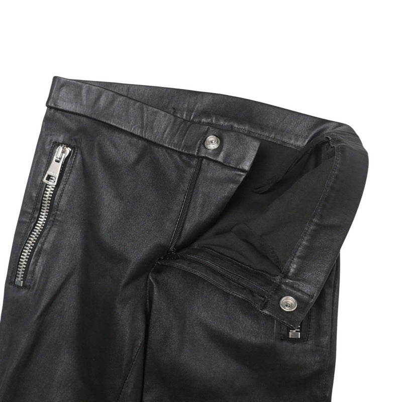 GUCCI skinny pants 360417 lambskin black Women 36 Used Authentic