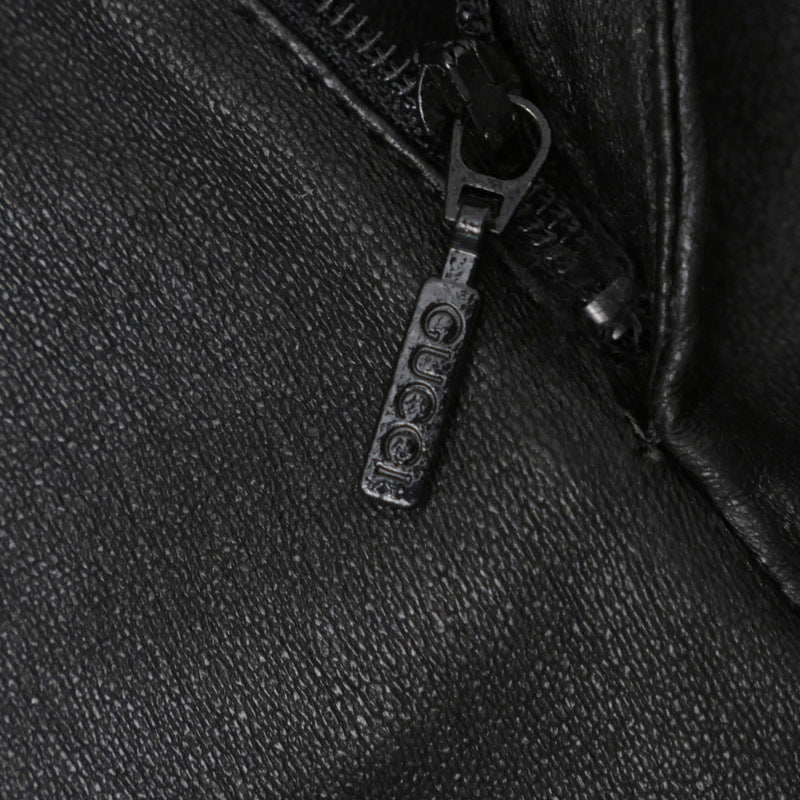 GUCCI skinny pants 360417 lambskin black Women 36 Used Authentic