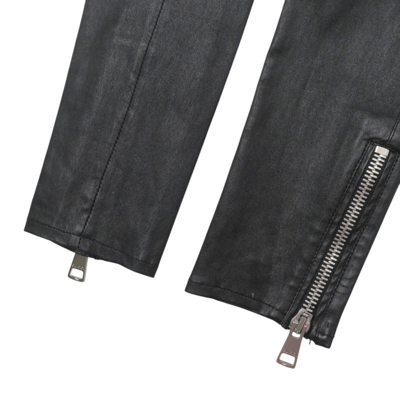 GUCCI skinny pants 360417 lambskin black Women 36 Used Authentic