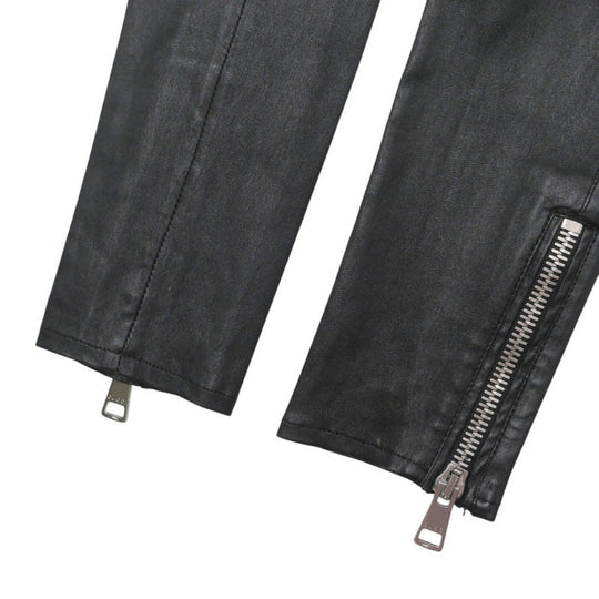 GUCCI skinny pants 360417 lambskin black Women 36 Used Authentic