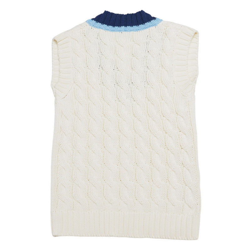 PRADA Vest P29837 cotton 100% White / blue Women 36 Used Authentic