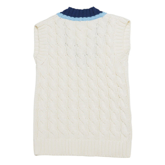 PRADA Vest P29837 cotton 100% White / blue Women 36 Used Authentic