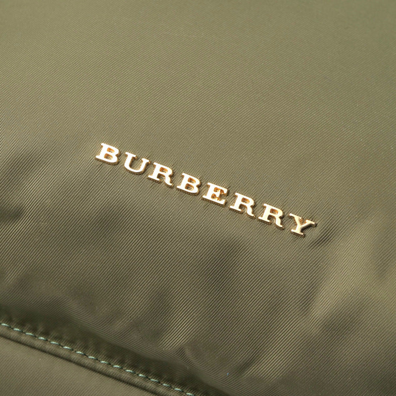 BURBERRY Backpack Nylon leather Khaki Women Used Authentic