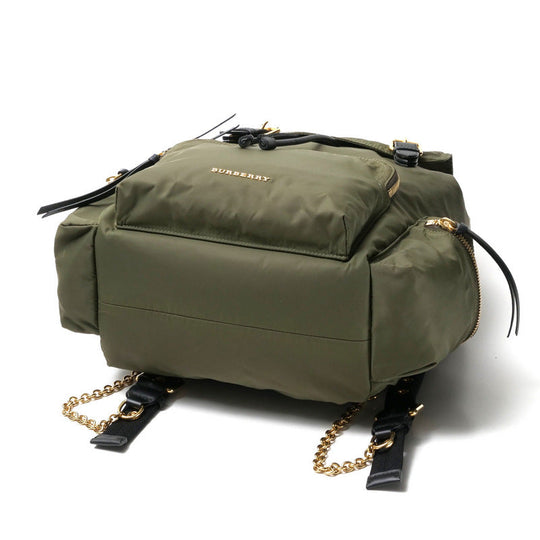 BURBERRY Backpack Nylon leather Khaki Women Used Authentic
