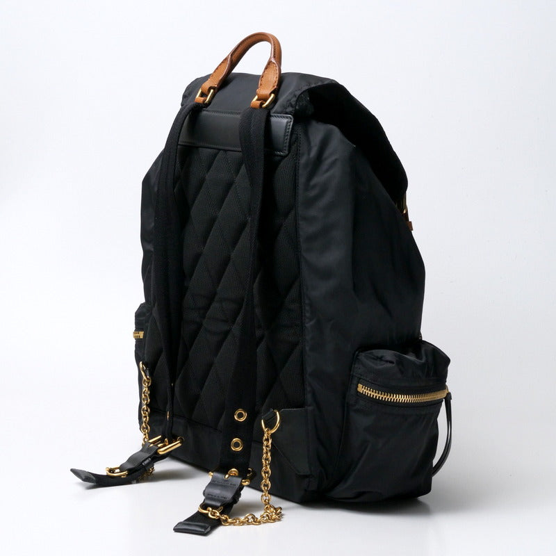 BURBERRY Backpack Nylon black Burberry Backpack Women Used Authentic
