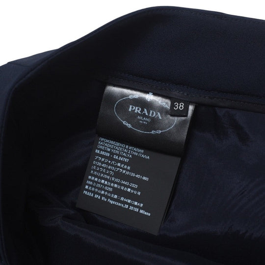 PRADA skirt P151U polyester Navy Women 38 Used Authentic