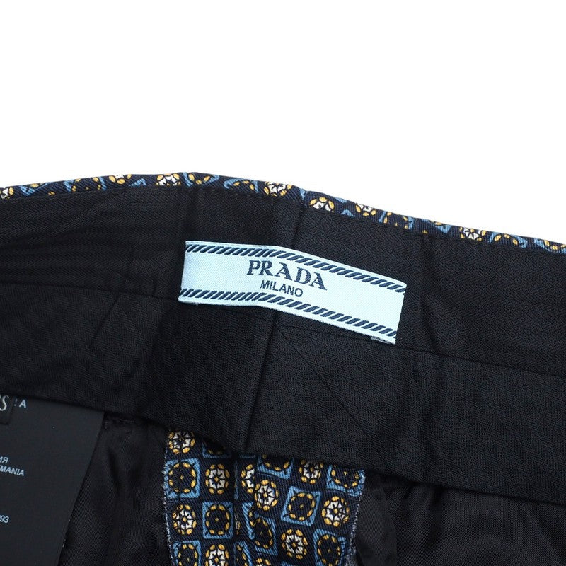 PRADA Pants P281D wool Blue x Black type Women 38S Used Authentic