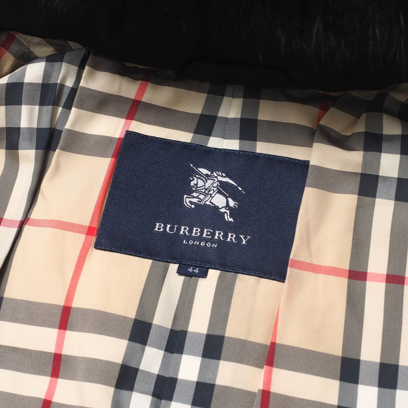 BURBERRY coat polyester black Women 44 Used Authentic