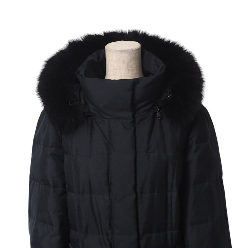 BURBERRY coat polyester black Women 44 Used Authentic