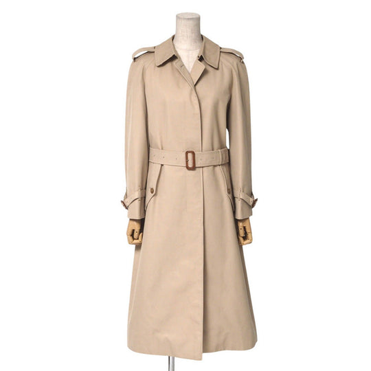 BURBERRY trench coat 65% polyester 35% cotton% beige Women 9AB2 Used Authentic