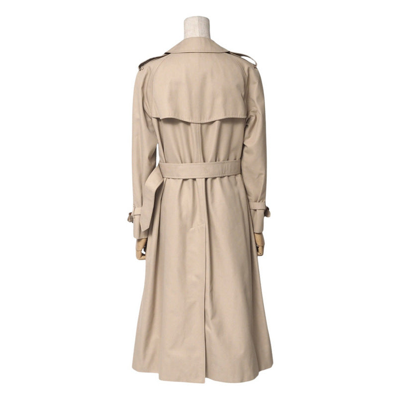 BURBERRY trench coat 65% polyester 35% cotton% beige Women 9AB2 Used Authentic