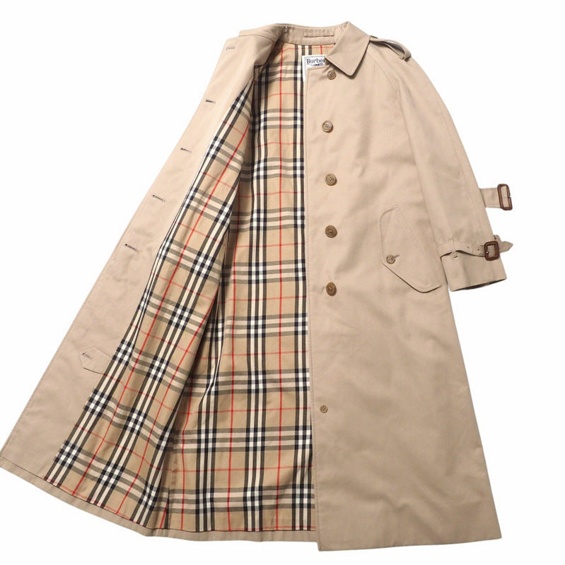 BURBERRY trench coat 65% polyester 35% cotton% beige Women 9AB2 Used Authentic