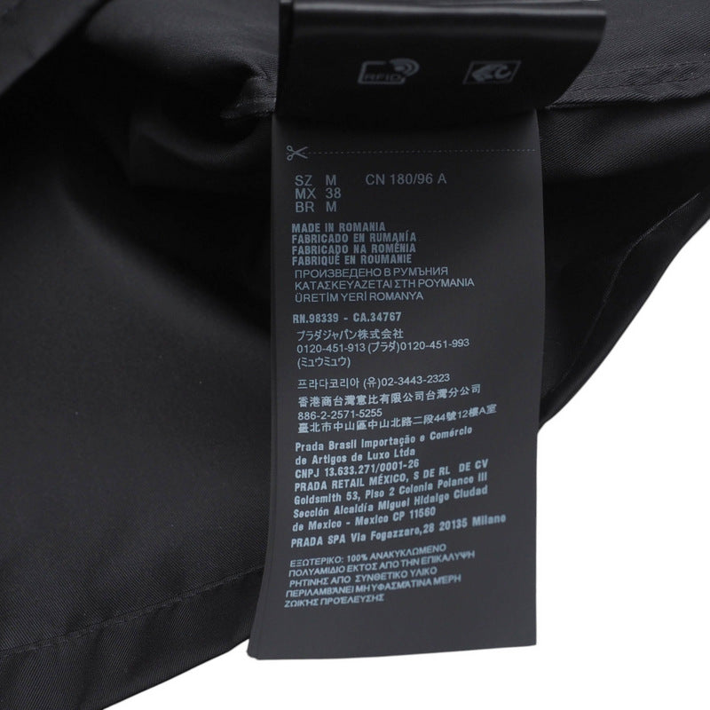 PRADA Short sleeve shirt SC449 S182 1WQ8 Nylon black mens M(180/96A) Used Authentic