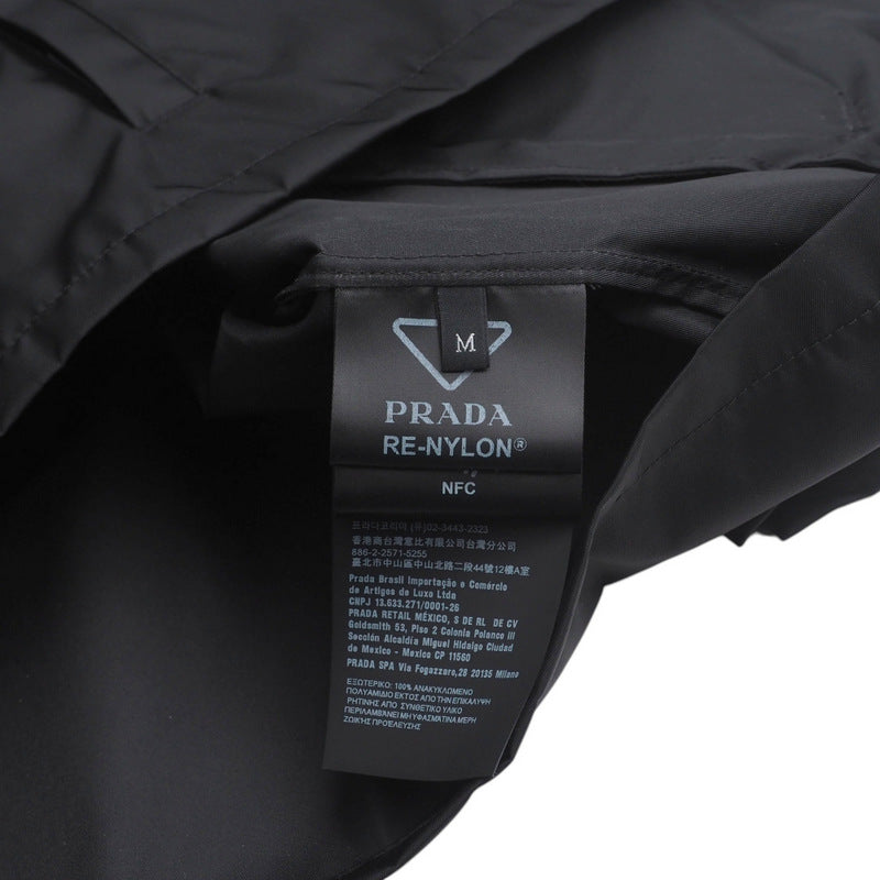 PRADA Short sleeve shirt SC449 S182 1WQ8 Nylon black mens M(180/96A) Used Authentic