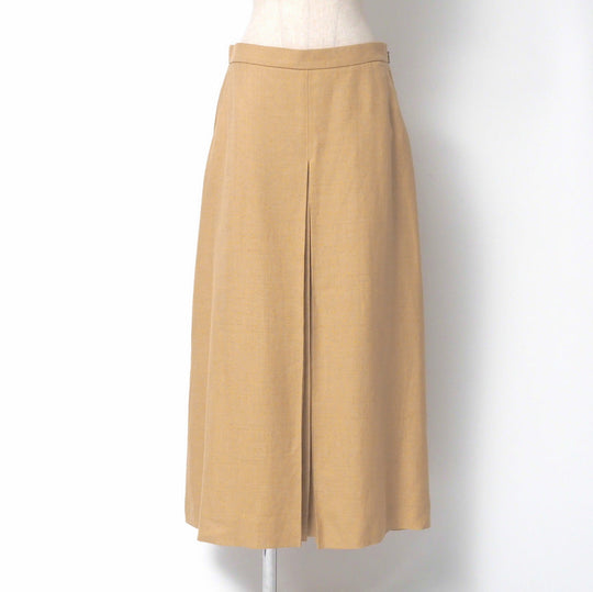 GUCCI skirt 691800 86% rayon, 14% linen Ocher system Women 44 Used Authentic