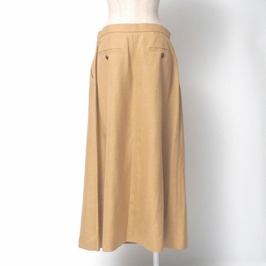 GUCCI skirt 691800 86% rayon, 14% linen Ocher system Women 44 Used Authentic