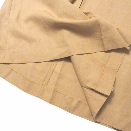 GUCCI skirt 691800 86% rayon, 14% linen Ocher system Women 44 Used Authentic