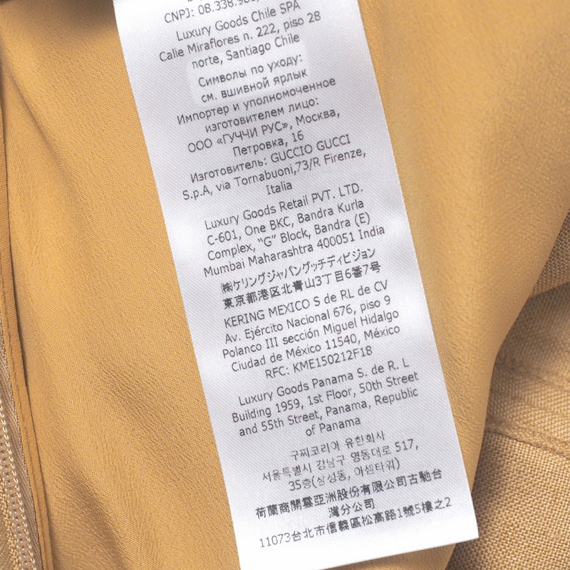 GUCCI skirt 691800 86% rayon, 14% linen Ocher system Women 44 Used Authentic