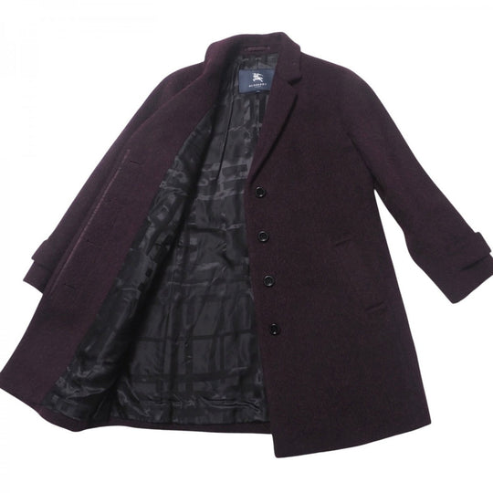 BURBERRY coat B1B41-870-18 74% wool, 10% alpaca, 9% mohair, 7% nylon Bordeaux Women 38 Used Authentic
