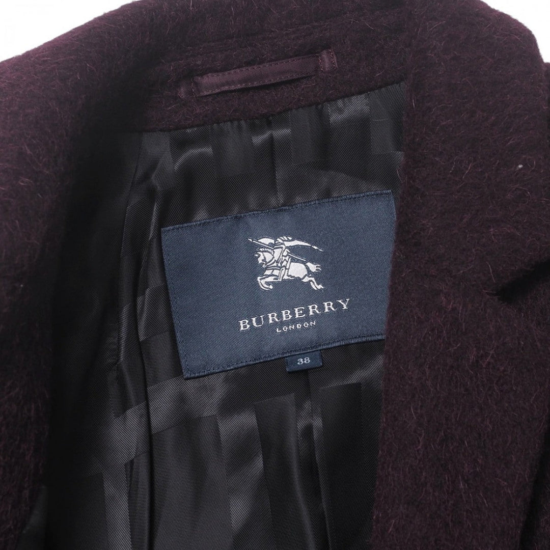 BURBERRY coat B1B41-870-18 74% wool, 10% alpaca, 9% mohair, 7% nylon Bordeaux Women 38 Used Authentic