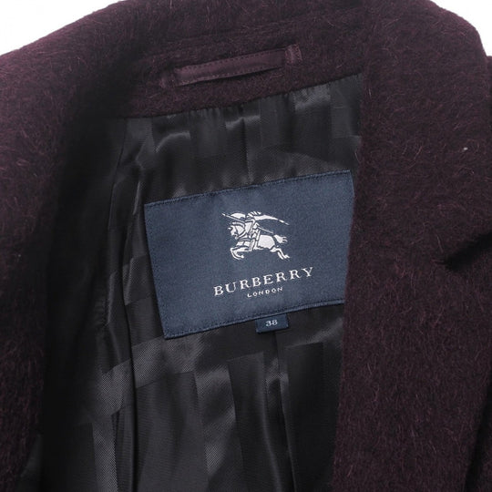 BURBERRY coat B1B41-870-18 74% wool, 10% alpaca, 9% mohair, 7% nylon Bordeaux Women 38 Used Authentic