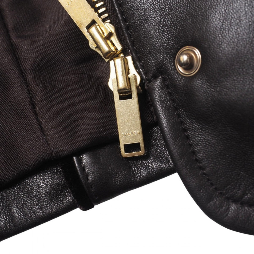 GUCCI Jacket 136350.XM216 Cowhide Brown Women 38 Used Authentic