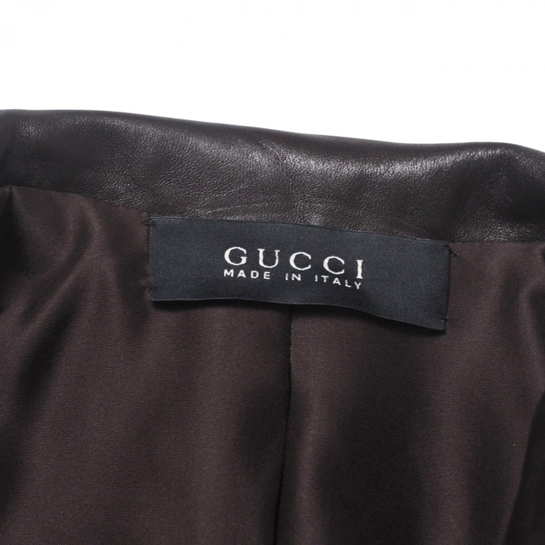 GUCCI Jacket 136350.XM216 Cowhide Brown Women 38 Used Authentic