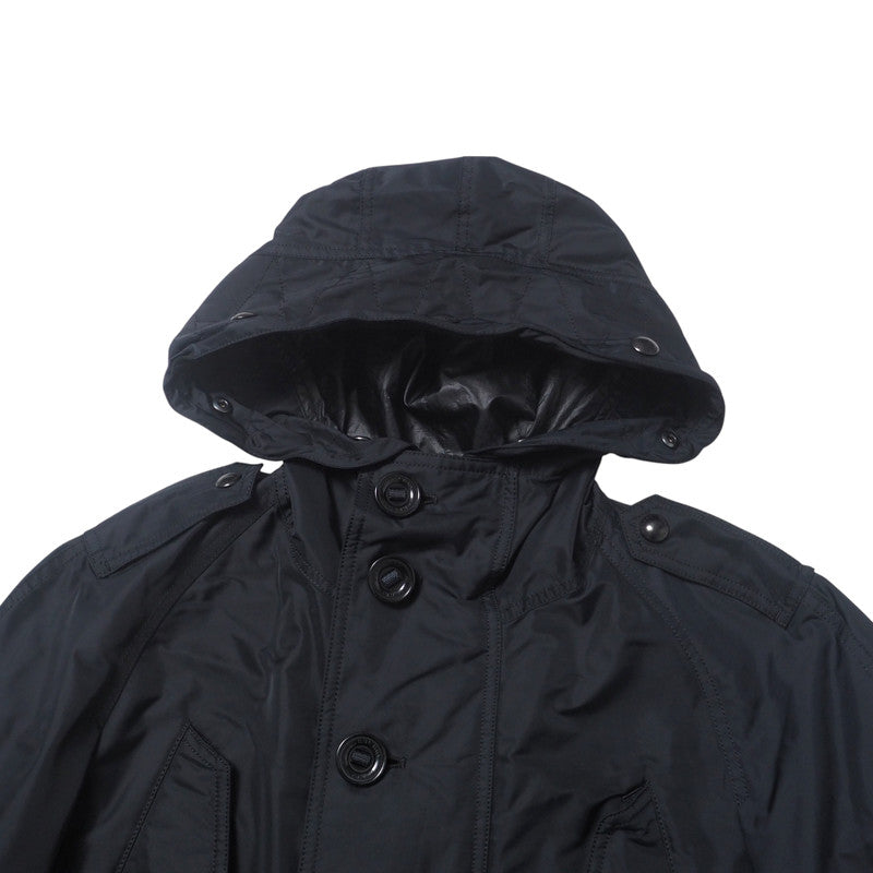 BURBERRY coat A1C15-266-28 polyester Navy mens 42 Used Authentic