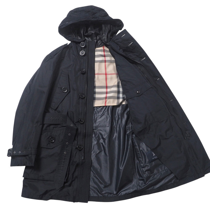 BURBERRY coat A1C15-266-28 polyester Navy mens 42 Used Authentic
