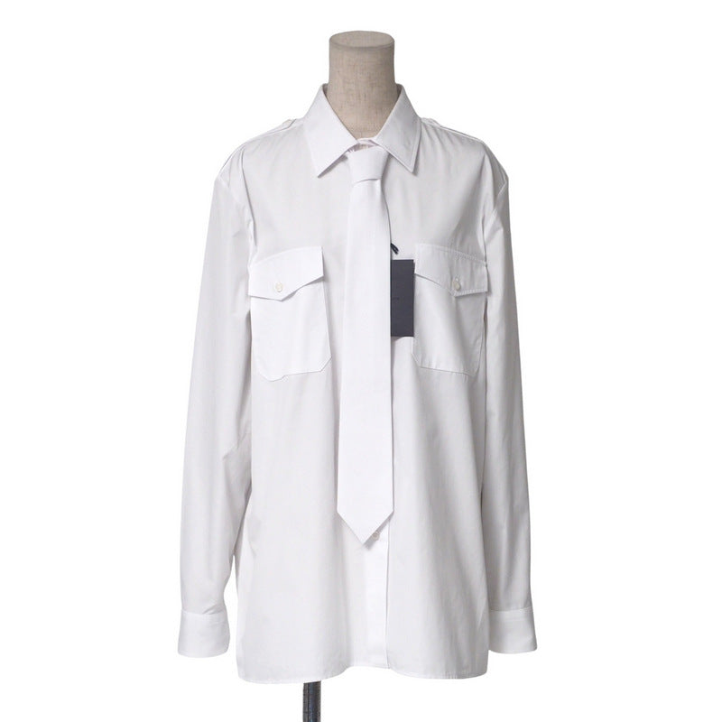 PRADA Long sleeve shirt DNA91Q cotton 100% white Women 44 Used Authentic