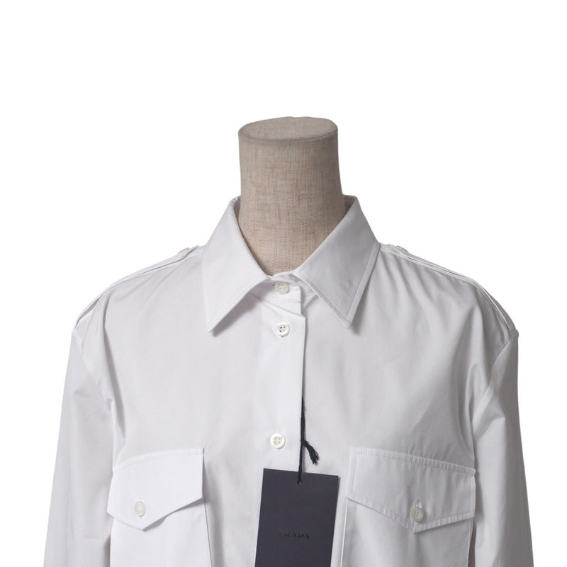 PRADA Long sleeve shirt DNA91Q cotton 100% white Women 44 Used Authentic