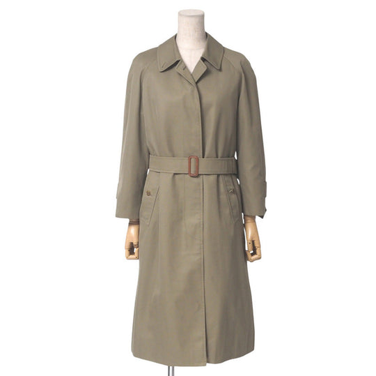 BURBERRY Stainless collar coat - 55% cotton, 45% polyester khaki Women 9AB2 Used Authentic