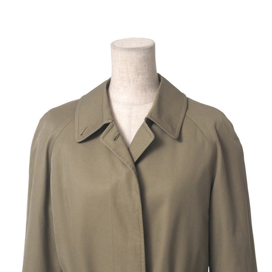 BURBERRY Stainless collar coat - 55% cotton, 45% polyester khaki Women 9AB2 Used Authentic