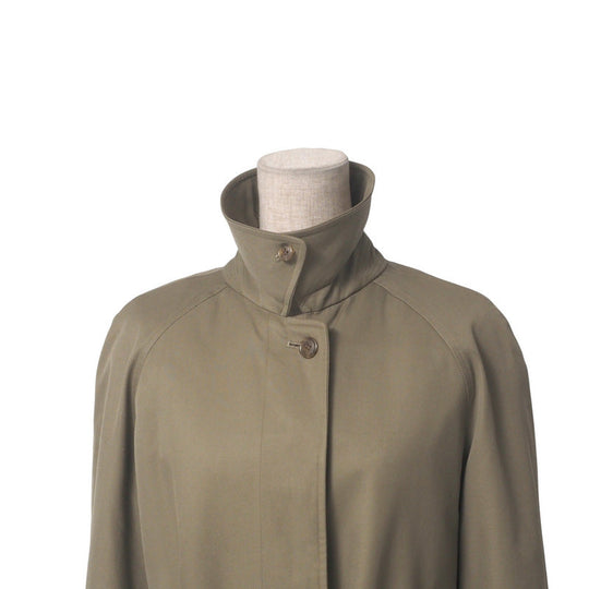 BURBERRY Stainless collar coat - 55% cotton, 45% polyester khaki Women 9AB2 Used Authentic