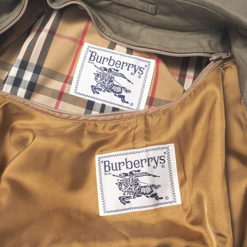 BURBERRY Stainless collar coat - 55% cotton, 45% polyester khaki Women 9AB2 Used Authentic