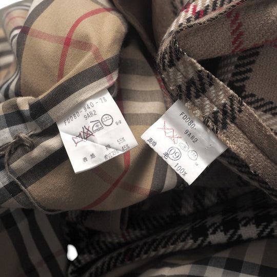 BURBERRY Stainless collar coat - 55% cotton, 45% polyester khaki Women 9AB2 Used Authentic