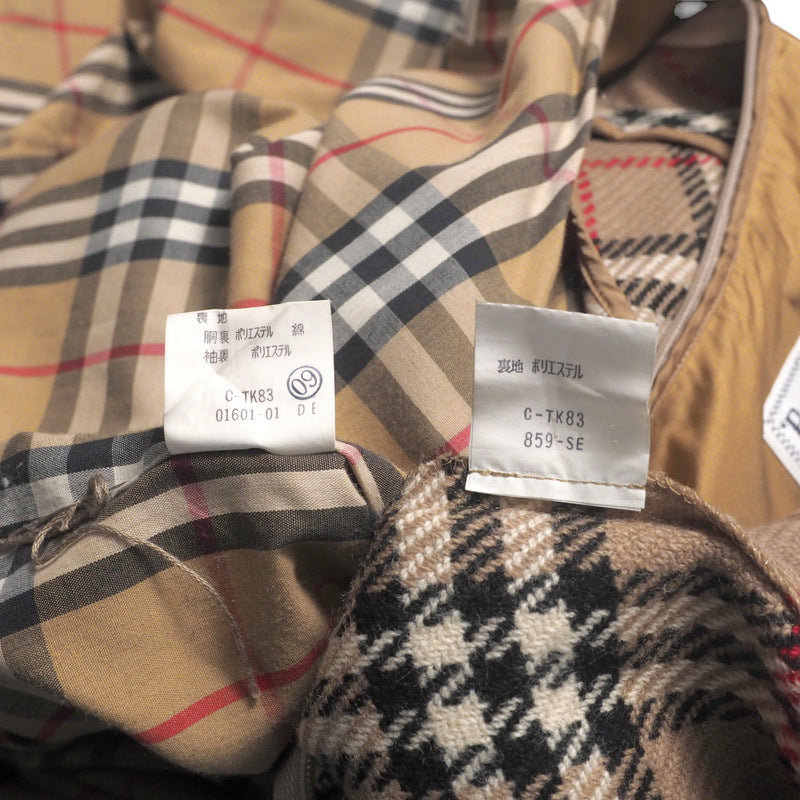 BURBERRY Stainless collar coat - 55% cotton, 45% polyester khaki Women 9AB2 Used Authentic