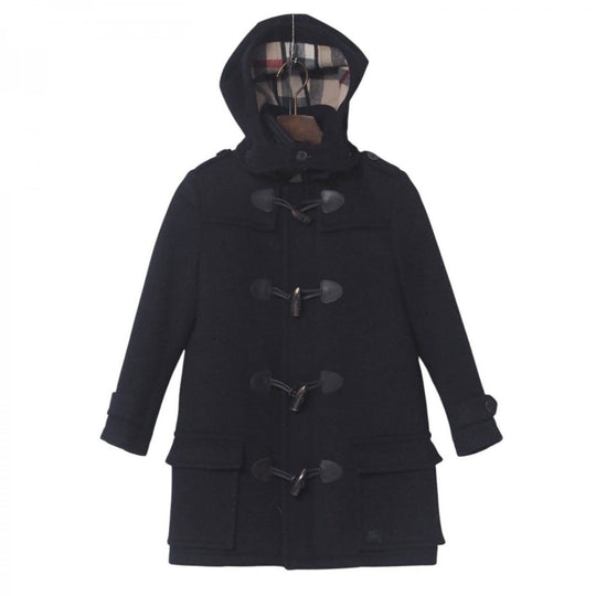 BURBERRY Duffel coat C9C06-452-29 wool black Kids 8Y-128 Used Authentic