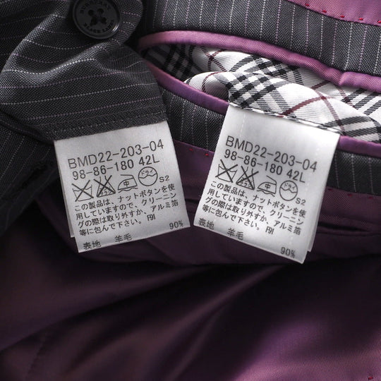 BURBERRY BLACK LABEL setup BMD22-203-04 wool Gray type mens 42L Used Authentic