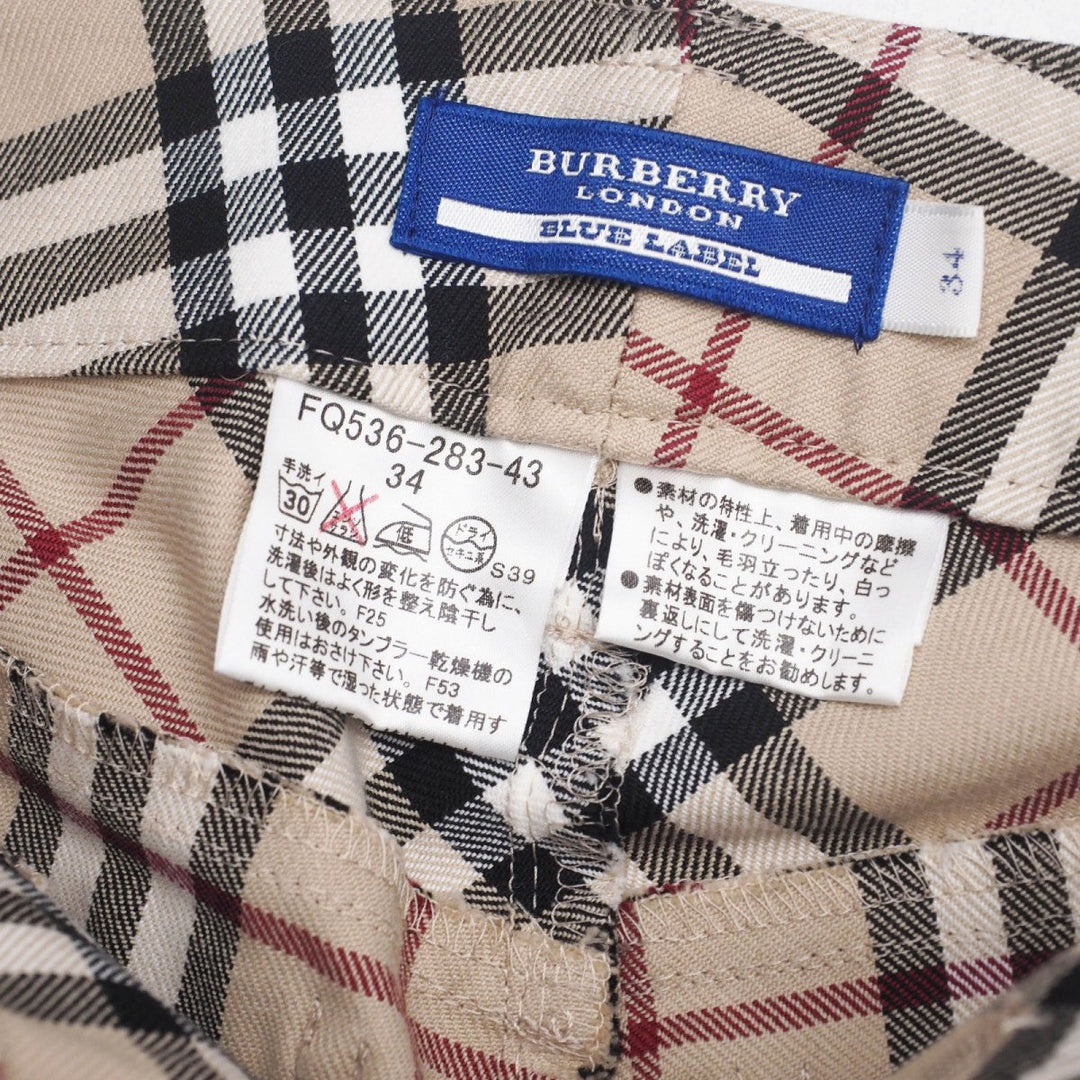 BURBERRY BLUE LABEL Pants FQ536-283-43 cotton beige Women 34 Used Authentic